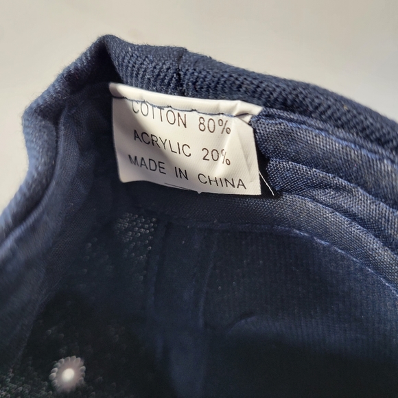 Mens Eagle American flag Navy Blue Baseball Cap Hook and Loop Adjustable Back - Picture 10 of 10